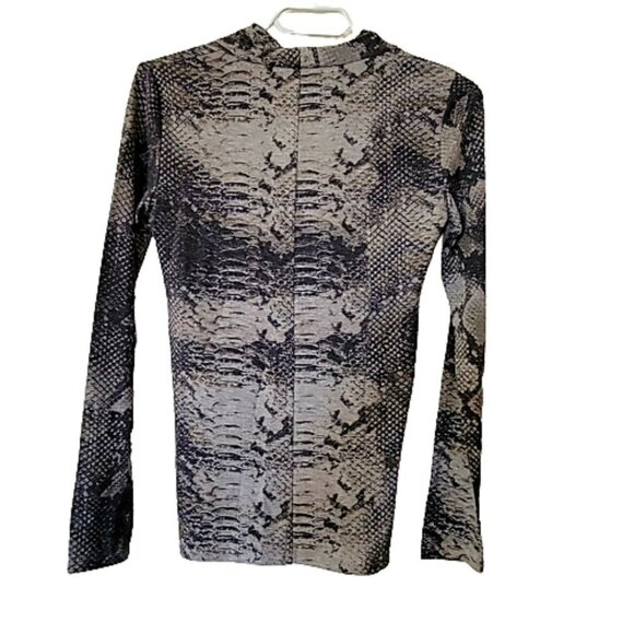 1 stage  long sleeve faux cross body snake print Light and dark gray - Picture 4 of 6